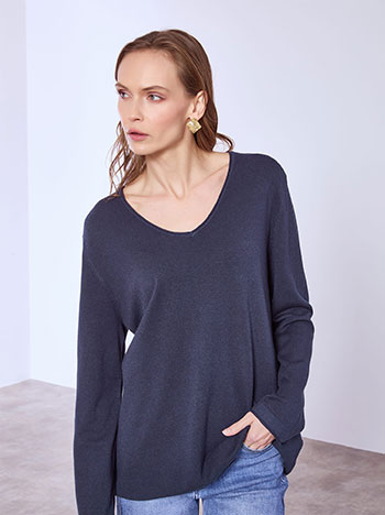 Πουλόβερ με αφινίριστες λεπτομέρειες SQ1042.4320+9