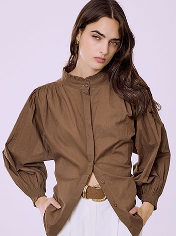 Πουκάμισο με βολάν στη λαιμόκοψη SQ1376.3877+2