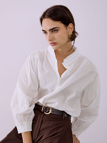 Πουκάμισο με βολάν στη λαιμόκοψη SQ1376.3877+1