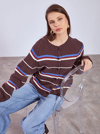 Ζακέτα πλεκτή με ρίγες SQ1376.5062+1