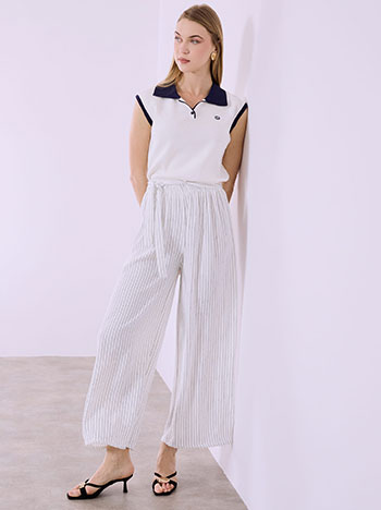 Παντελόνα ριγέ με δέσιμο SQ1430.1886+4