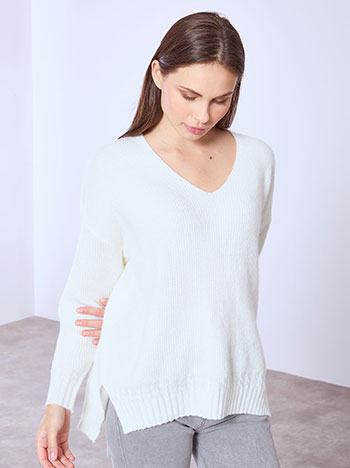 Πουλόβερ ασύμμετρο με V λαιμόκοψη SQ1556.4599+3