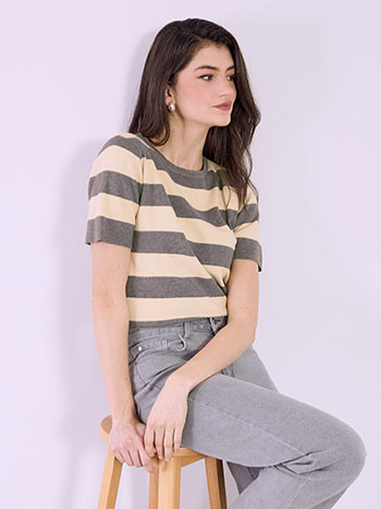 Πουλόβερ κοντομάνικο ριγέ SQ1556.4610+2