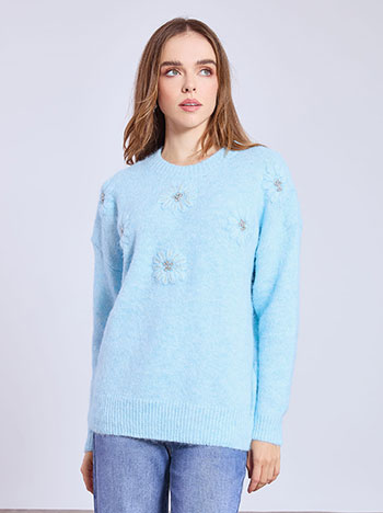 Πουλόβερ με strass και πέρλες SQ1556.4678+2