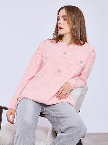 Πουλόβερ με strass και πέρλες SQ1556.4678+7