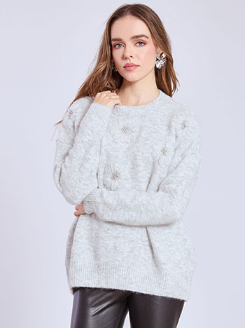 Πουλόβερ με strass και πέρλες SQ1556.4678+3