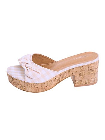 Mules καρώ με φιόγκο SQ1592.A082+2