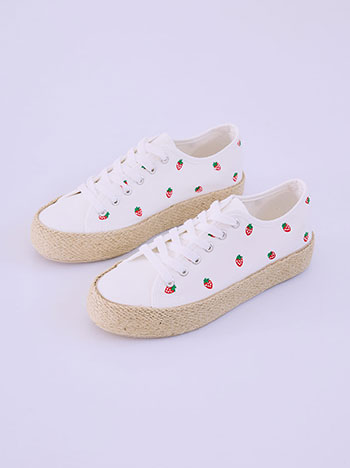  Sneakers με κεντητές φράουλες SQ1592.A386+1 - 4