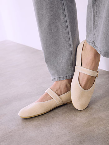 Μπαλαρίνες με σουέντ όψη SQ1605.A031+2