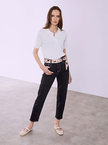 Τζιν μονόχρωμο με μαντήλι SQ1628.1007+1