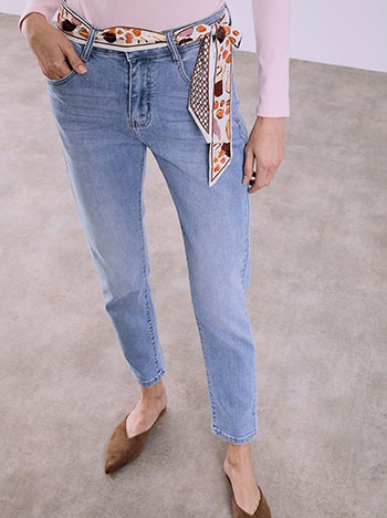 Τζιν mom fit με μαντήλι SQ1628.1009+1