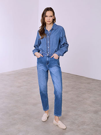 Τζιν ψηλόμεσο mom fit SQ1628.1075+1