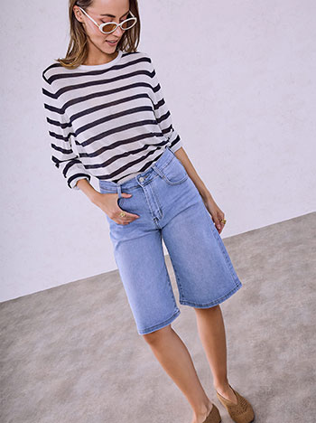 Celestino Τζιν Βερμούδα Ψηλόμεση Sq1628 1084+1 Παντελόνια Jeans Γυναικεία Ρούχα Μόδα