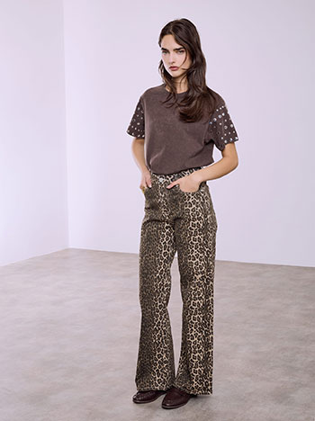 Τζιν wide leg λεοπάρ SQ1628.1105+1