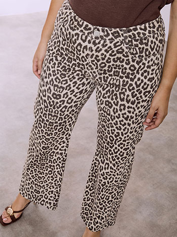 Celestino Τζιν Wide Leg με Animal Print Sq1628 1108+1 Παντελόνια Γυναικεία Ρούχα Μόδα