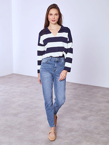 Τζιν mom fit με ξεβάματα SQ1628.1114+1