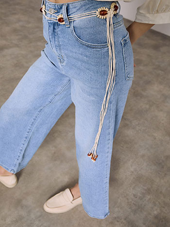 Τζιν wide leg με κορδόνι ζώνη SQ1628.1118+2