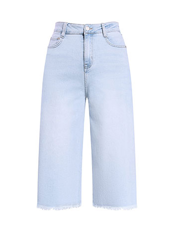 Jorts denim wide leg με ξέφτια SQ1628.1145+1