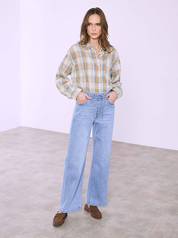 Τζιν με ελαστική μέση wide leg SQ1628.1466+1