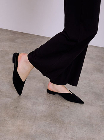 Mules ίσια με σουέντ όψη SQ1697.A021+1