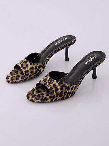 Celestino Mules Peep Toe Λεοπάρ Sq1697 A162+1 Παπούτσια Ψηλοτάκουνα Πέδιλα Γυναικεία Ρούχα Μόδα