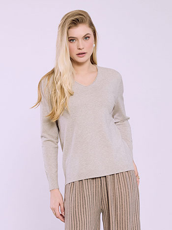 Πουλόβερ με γυριστή V λαιμόκοψη SQ1738.4821+8