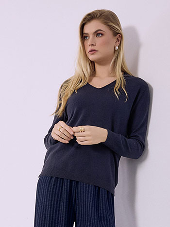 Πουλόβερ με γυριστή V λαιμόκοψη SQ1738.4821+13