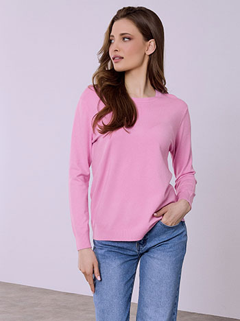 Πουλόβερ μονόχρωμο με απαλή υφή SQ1738.4886+6