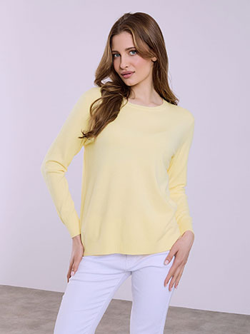 Πουλόβερ μονόχρωμο με απαλή υφή SQ1738.4886+10