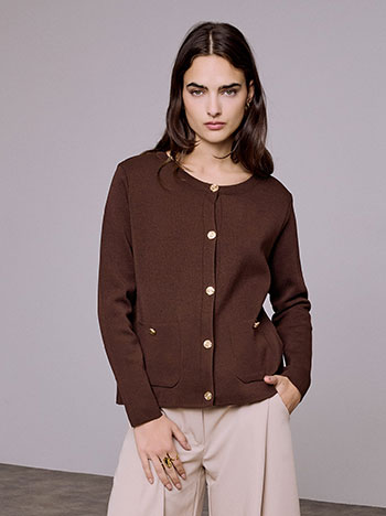 Ζακέτα πλεκτή με τσέπες SQ1738.5119+3