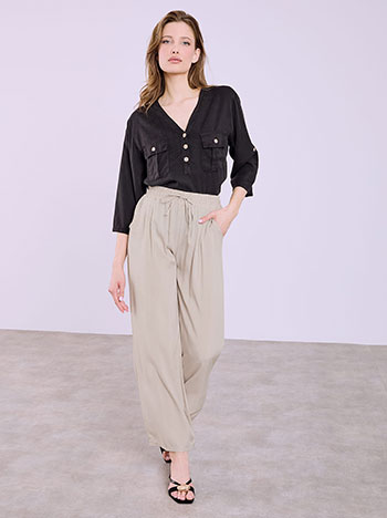 Παντελόνα βαμβακερή μονόχρωμη SQ1755.1821+5