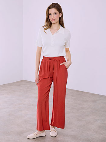 Παντελόνα βαμβακερή μονόχρωμη SQ1755.1821+3