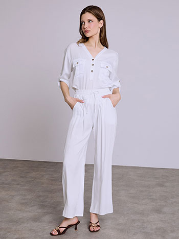 Παντελόνα βαμβακερή μονόχρωμη SQ1755.1821+4