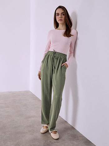 Παντελόνι μονόχρωμο με βισκόζη SQ1755.1848+7