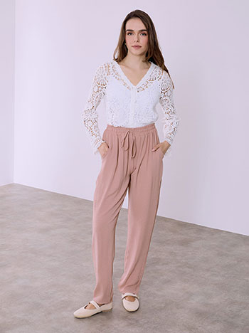 Παντελόνι μονόχρωμο με βισκόζη SQ1755.1848+5