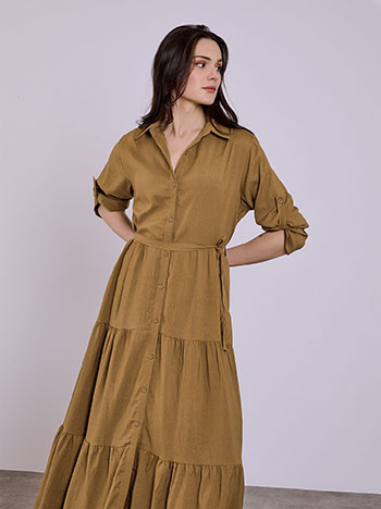 Σεμιζιέ φόρεμα μονόχρωμο SQ1755.8817+2