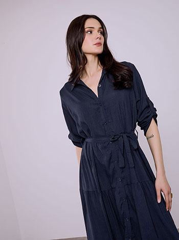 Σεμιζιέ φόρεμα μονόχρωμο SQ1755.8817+4