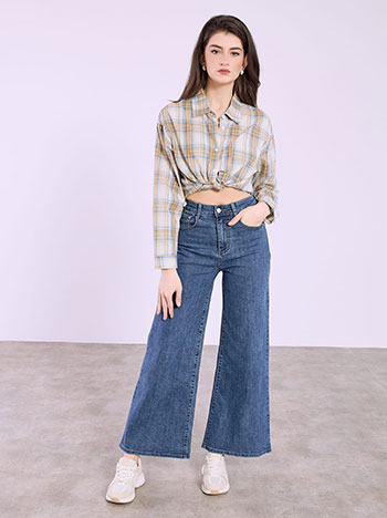 Τζιν wide leg ψηλόμεσο με βαμβάκι SQ1796.1580+1