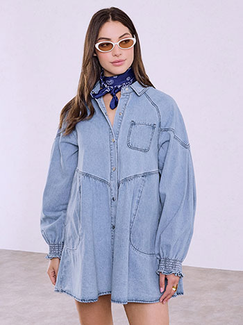 Φόρεμα denim μίνι με τσέπες SQ1802.8745+1