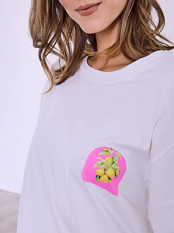Celestino T-Shirt με Λεμόνια Και Strass Sq453 4975+1 Μπλούζες T-Shirts Γυναικεία Ρούχα Μόδα