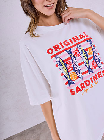 T-shirt με στάμπα ψάρια SQ453.4981+1