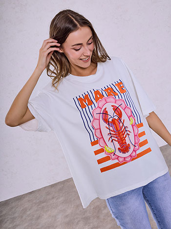 T-shirt με στάμπα αστακό SQ453.4983+1