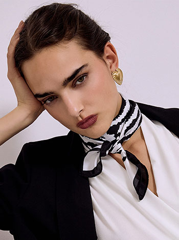 Μαντήλι με τύπωμα ζέβρα SQ673.A437+1