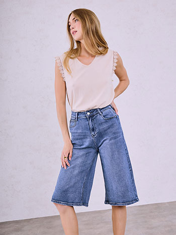 Τζιν βερμούδα wide leg SQ7561.1220+2