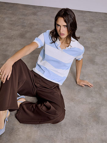 Μπλούζα ριγέ με γιακά SQ7561.4045+2