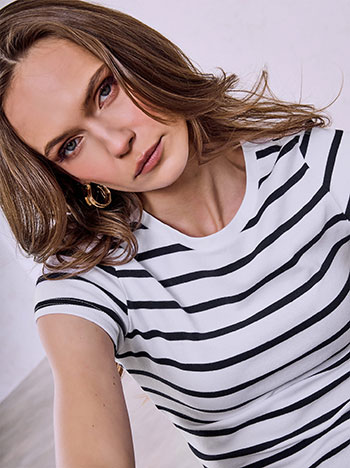Celestino T-Shirt Ριγέ Sq7561 4180+2 Μπλούζες T-Shirts Γυναικεία Ρούχα Μόδα