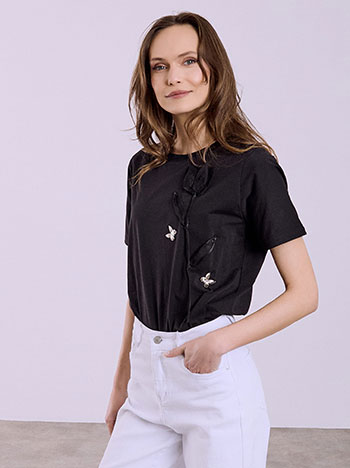Celestino T-Shirt με Ανάγλυφη Παπαρούνα Sq7561 4861+1 Μπλούζες T-Shirts Γυναικεία Ρούχα Μόδα