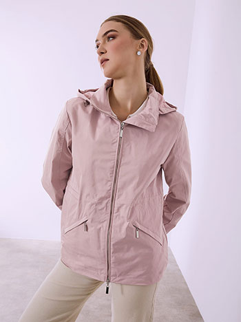 Μπουφάν μονόχρωμο με κουκούλα SQ7561.6016+3