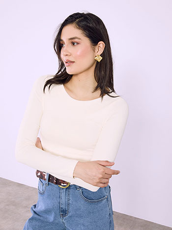 Μπλούζα μονόχρωμη ελαστική SQ7563.4666+4