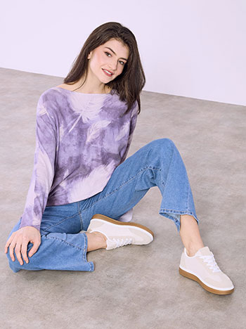 Μπλούζα εμπριμέ με απαλή υφή SQ7568.4002+2